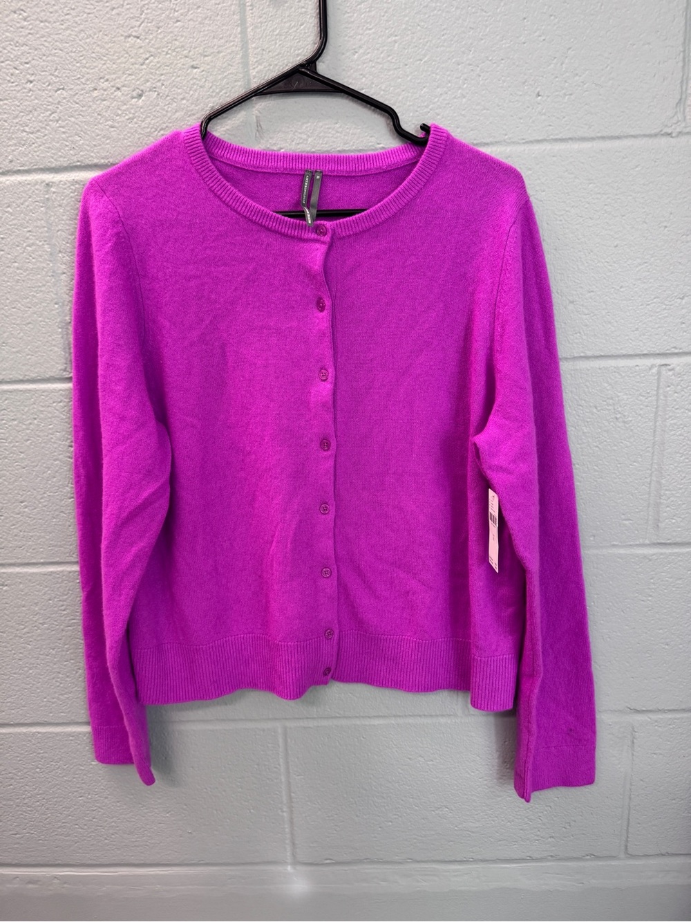 NWT Anthropologie The Cashmere Collection Juliet Cardigan Neon Purple XL Flawed